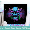 mushroom skull neon 20 oz straight skinny tumbler wrap graphic png transfer